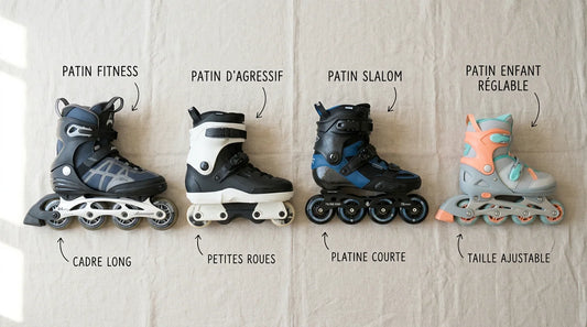 Patineur adulte en roller fitness dans un parc urbain en France