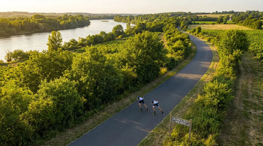 Piste cyclable le long de la Loire idéale pour la pratique du roller de vitesse