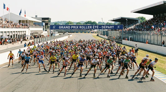 Départ des 24 Heures Rollers sur le circuit Bugatti du Mans